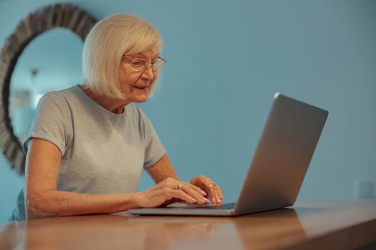 Patient booking online on a laptop